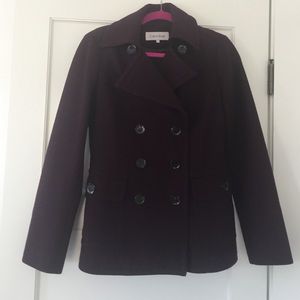 Plum Calvin Klein Pea Coat