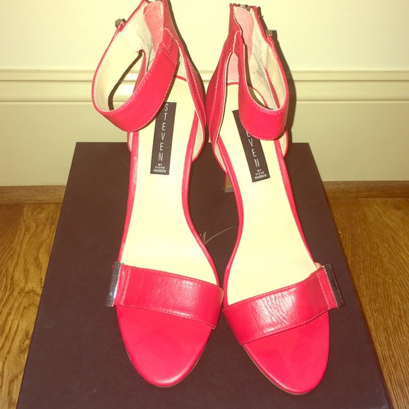Red stiletto Steve Madden sandals