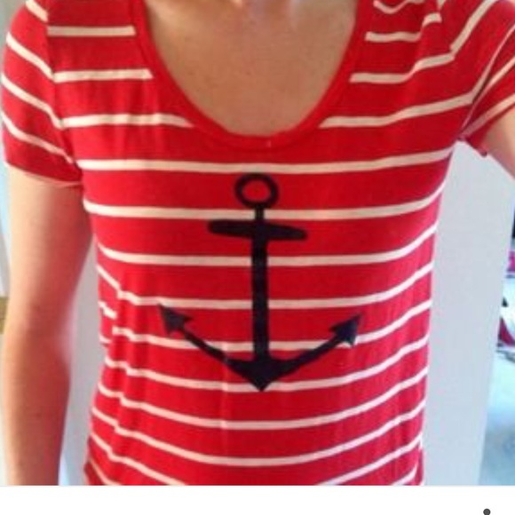 J.Crew Striped Red Preppy Anchor Shirt