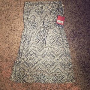 Strapless print dress