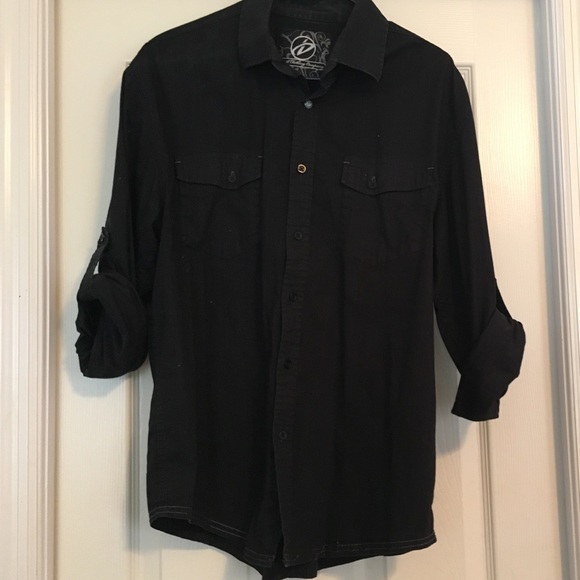 Black striped button up