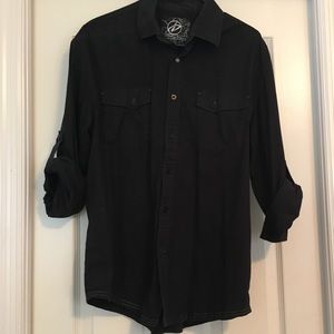 Black striped button up