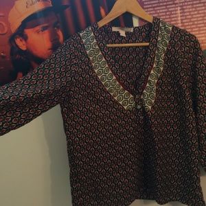 Bohemian quarter length sleeve top