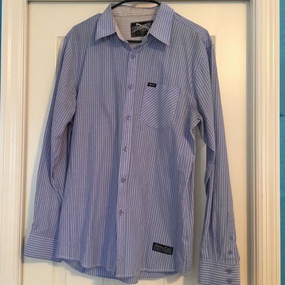Blue striped button up