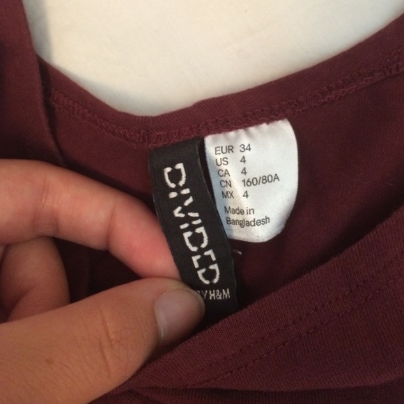 H&M Burgundy body tight dress - Picture 3 of 3