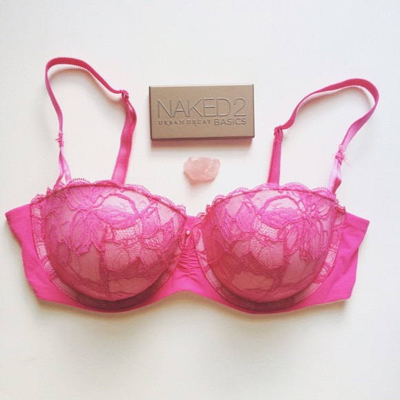 Victoria's Secret Other - Victoria's Secret Balconet Pink Lace Bra w/ Pearls