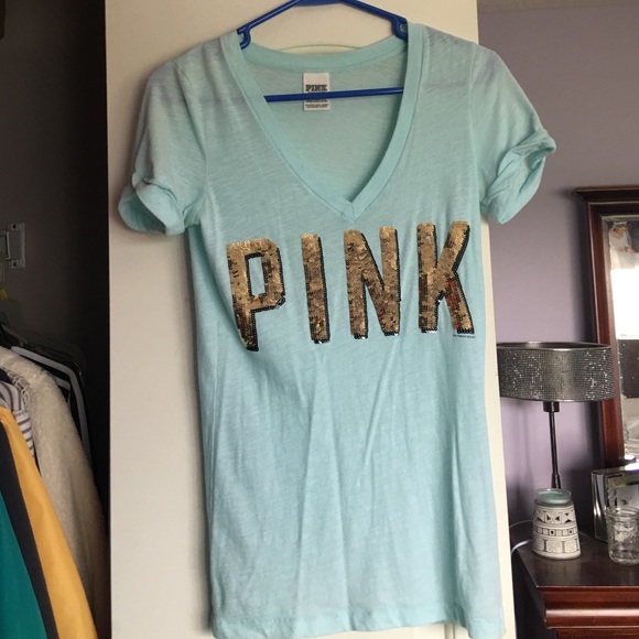 Victoria Secret PINK Teal colored with sequins