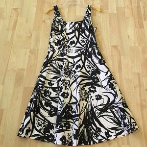 Black and White Floral Print Dress