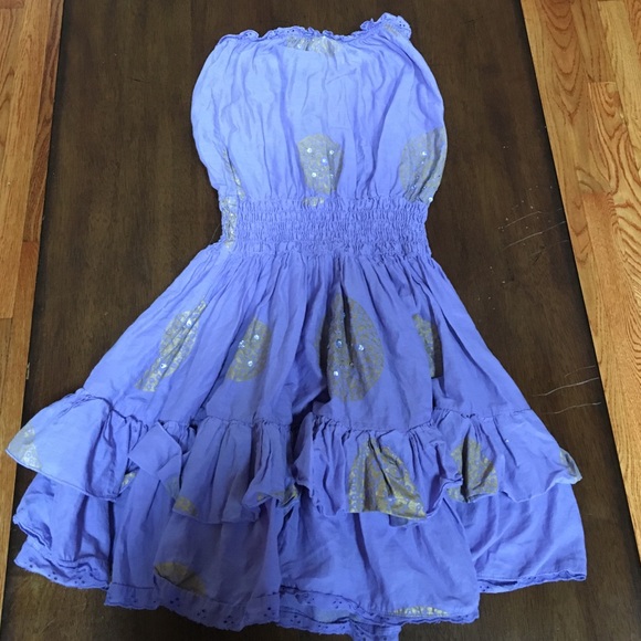 Strapless purple dress