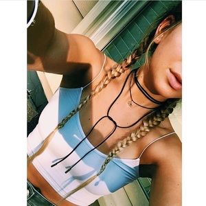 Leather suede choker necklace wrap boho indie Zara