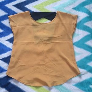 Yellow short sleeve blouse