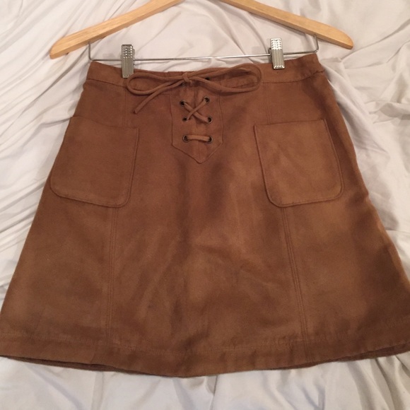 tan suede skirt