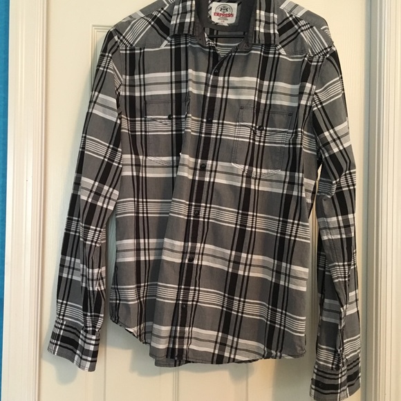 Black and white striped button up