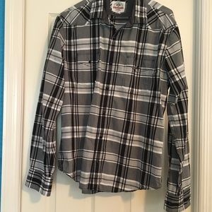 Black and white striped button up