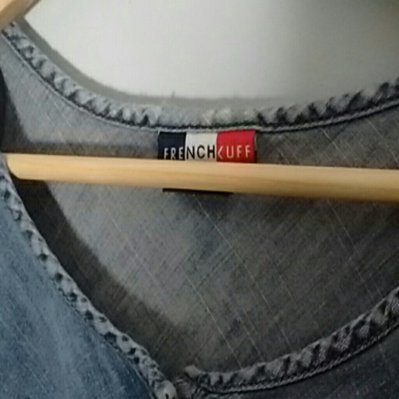 Distressed denim snap front - Picture 2 of 4