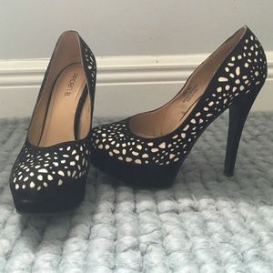 Black and white stilettos