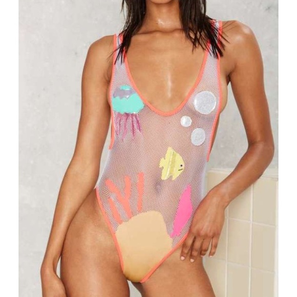 Nasty Gal Other - Mesh bathing suit