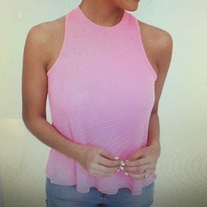 Dottie Couture bright pink ribbed tank