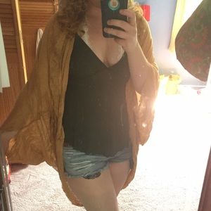 Free People Gold Kimono/Shawl