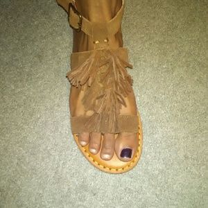 AE tassled suede sandals