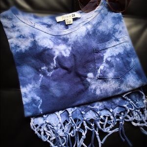 Tie dye fringe t-shirt