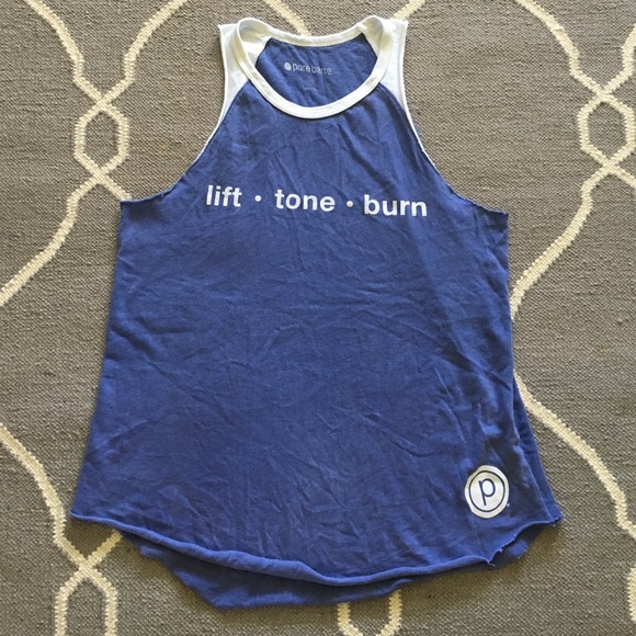 Pure barre muscle tank with raw edge
