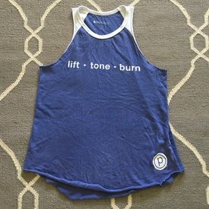 Pure barre muscle tank with raw edge