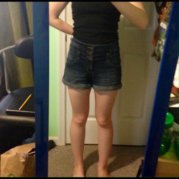 Lovesick Dark High-Waisted Jean Shorts