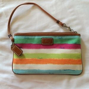 LAST DAY!! Final-Coach Large Wristlet Multi-Color