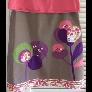 Super fun apliqué skirt from Boden!