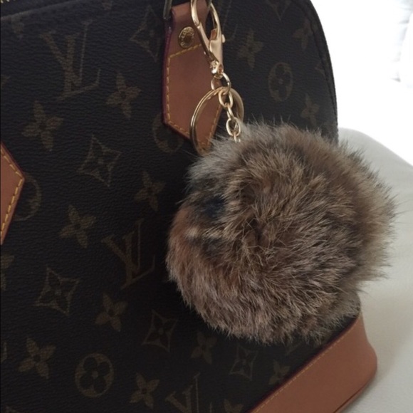 Rabbit Fur Pom Pom Key Chain or Purse Buddy - Picture 3 of 3