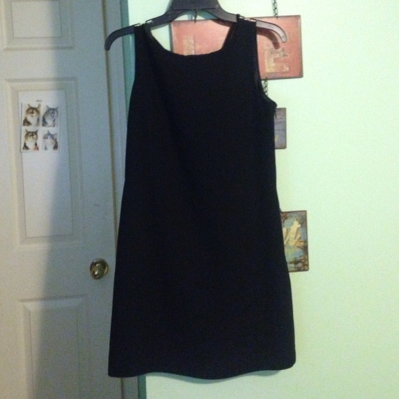 Professional black dress.