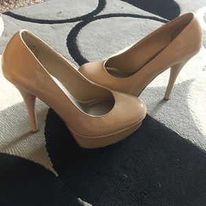 Nude Patent Leather Pumps