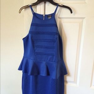 Blue Peplum Party Dress