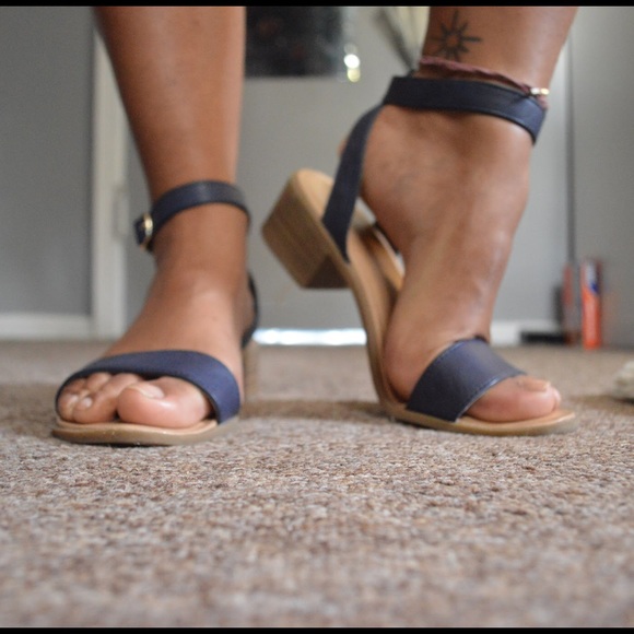 Navy Ankle Strap Sandals