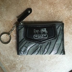 Coach zebra print keychain