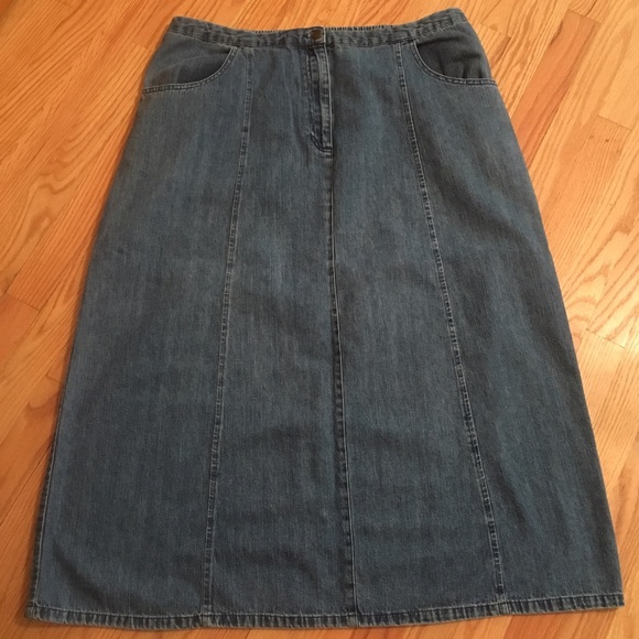 Long denim skirt