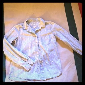 Madewell polka dot chambray button down