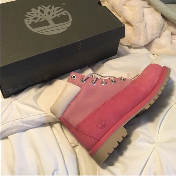 Pink timberland boots
