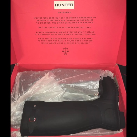 NEW Hunter Original Tall Rain Boot Black Matte Sz8