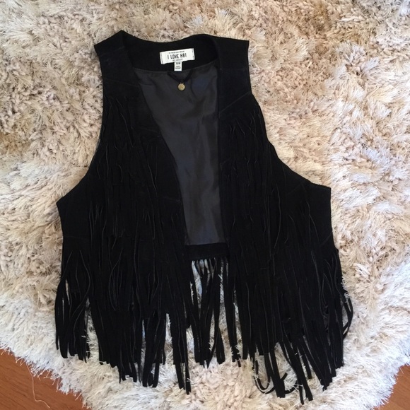 Black fringe vest