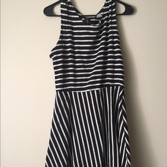Black and White Striped Dress.