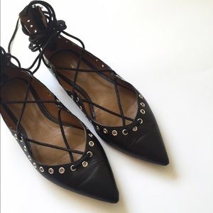 Zara lace up flats