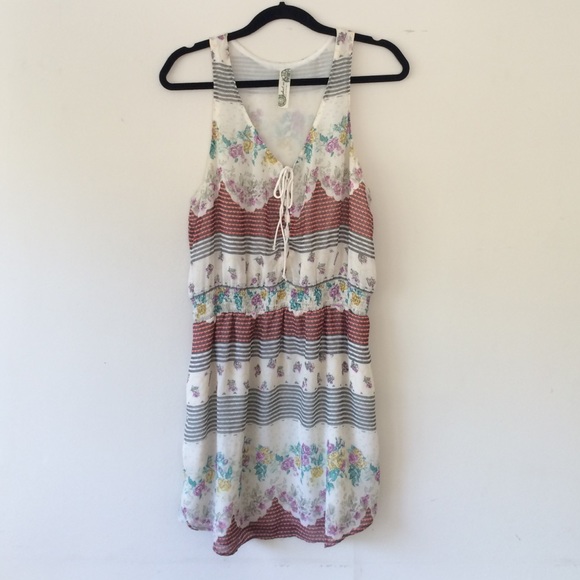 Free People Printed Floral & Stripe Dress
