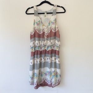 Free People Printed Floral & Stripe Dress