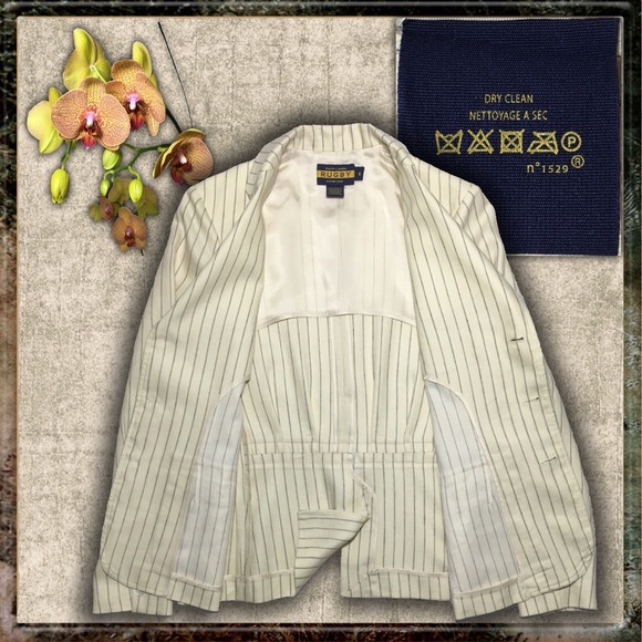 RALPH LAUREN RUGBY Stripe 3 button Blazer Jacket 6 - Picture 3 of 4
