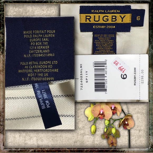 RALPH LAUREN RUGBY Stripe 3 button Blazer Jacket 6 - Picture 4 of 4