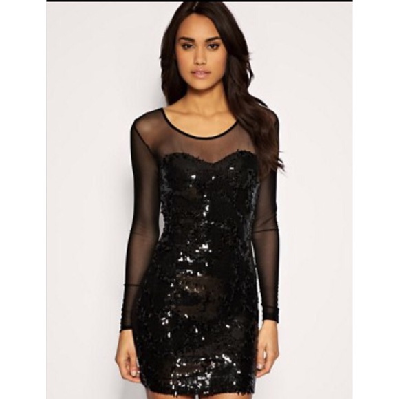 ASOS mesh and sequin body conscious dress