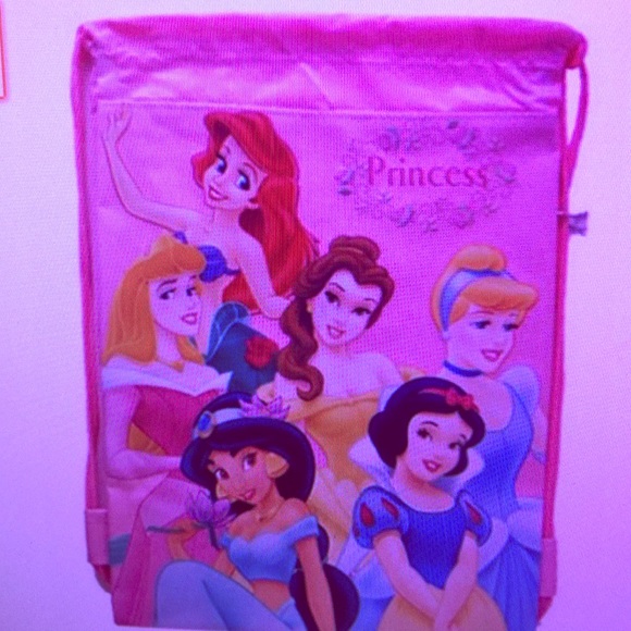 Disney princess draw string backpack bag new