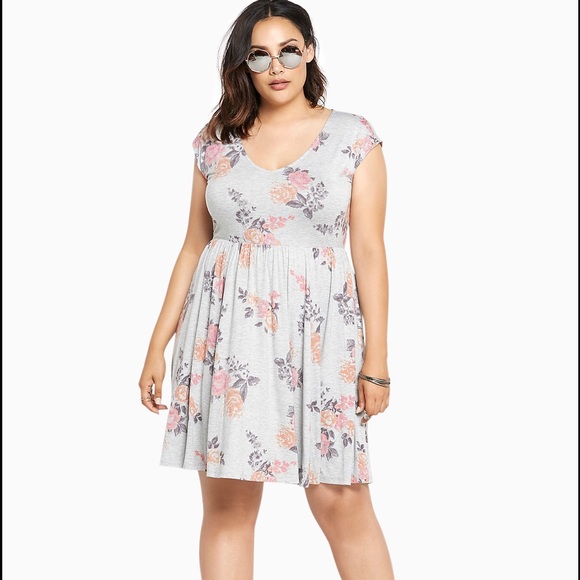 Floral Print Jersey Skater Dress